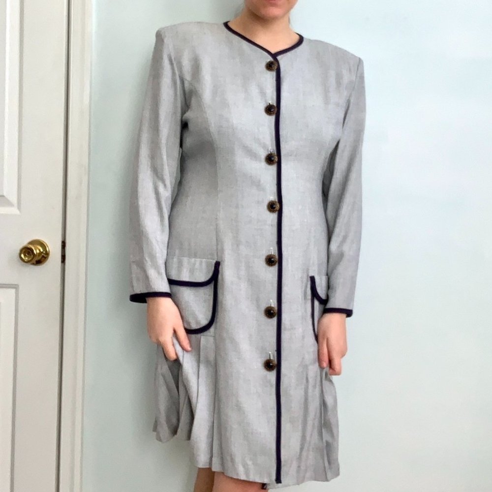 Vintage 80s dead stock secretary dress - large